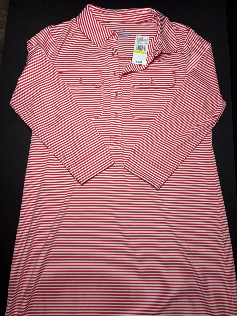 NWT Vineyard Vines pink and white stripe Performance dress size M. Retail is $79